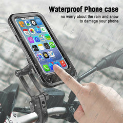 Waterproof-Bike-Motorcycle-Phone-Holder-Phone-Mount with heavy rain