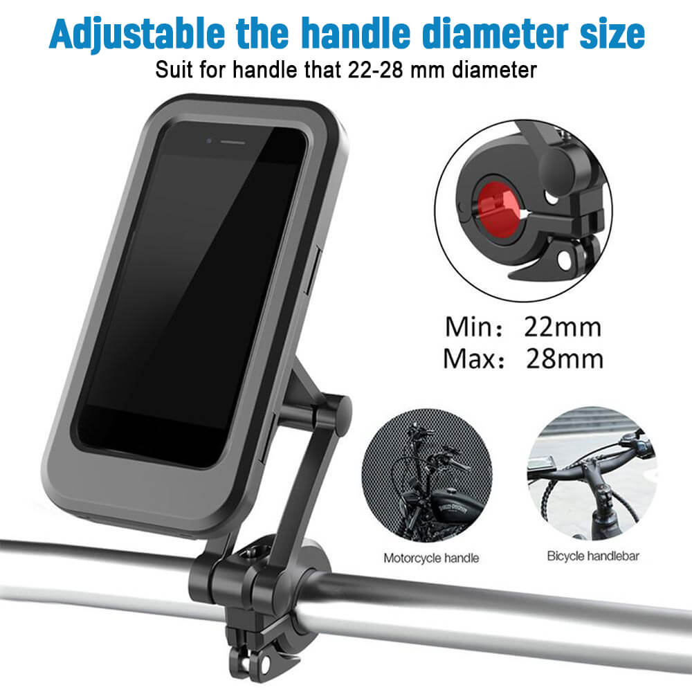 Adjustable Waterproof-Bike-Motorcycle-Phone-Holder-Phone-Mount for handle diameter size