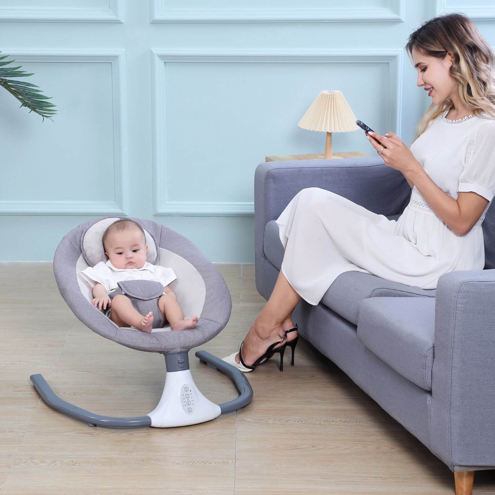 Smart Baby Swing Cradle Rocker/ Bouncer Seat Infant Crib Remote