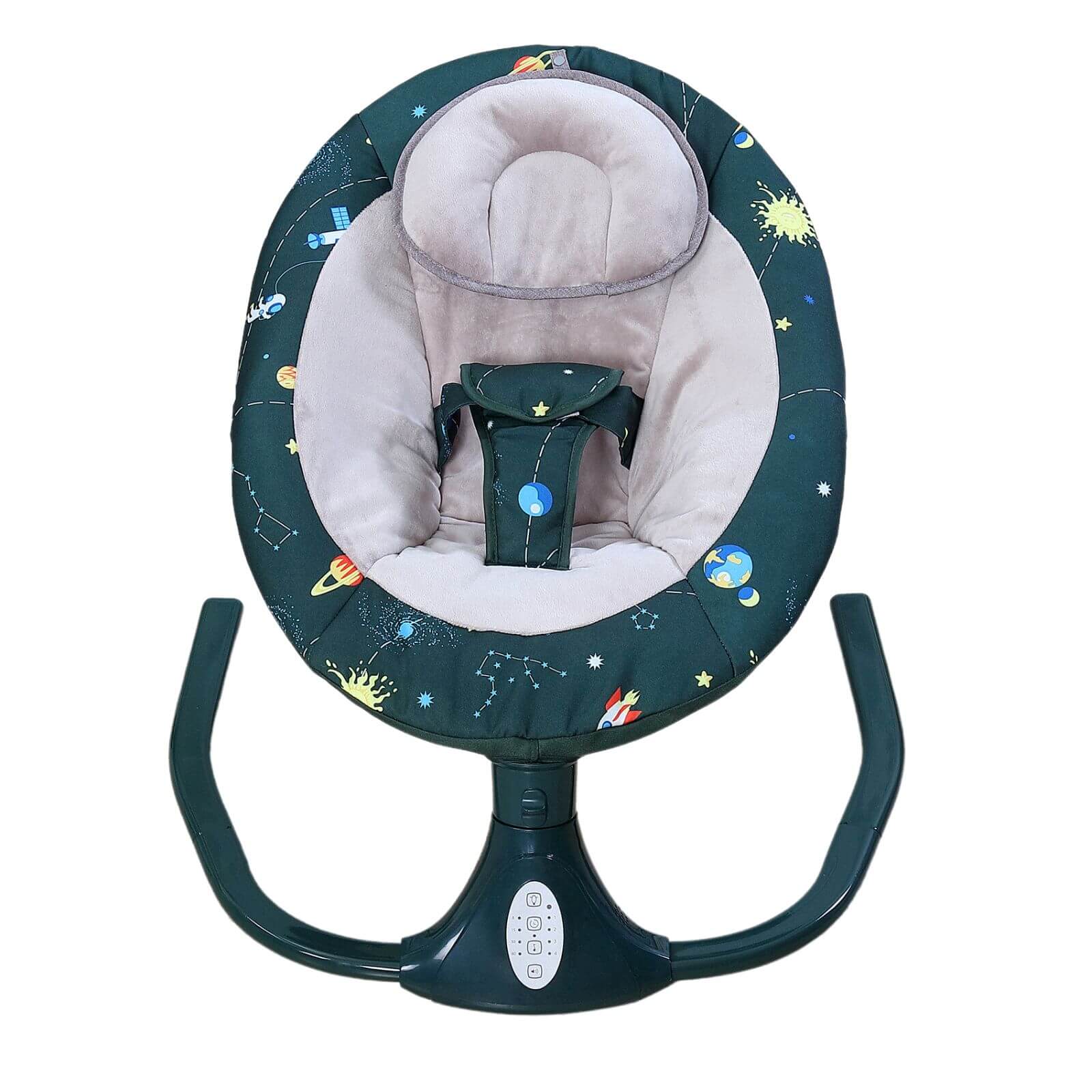 Smart Baby Swing Cradle Rocker Bed/ Bouncer Seat Infant Crib Remote Chair -Dark Green front 