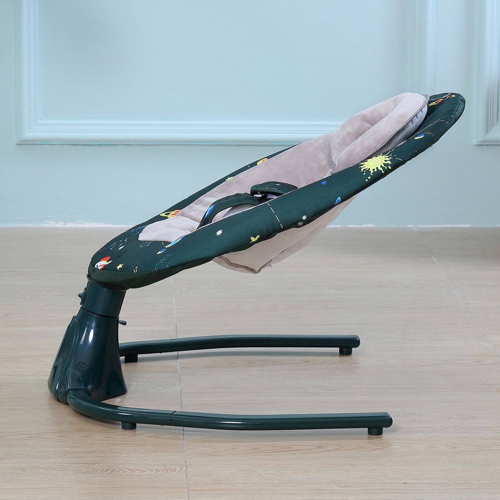 Smart Baby Swing Cradle Rocker Bed/ Bouncer Seat Infant Crib Remote Chair -Dark Green side