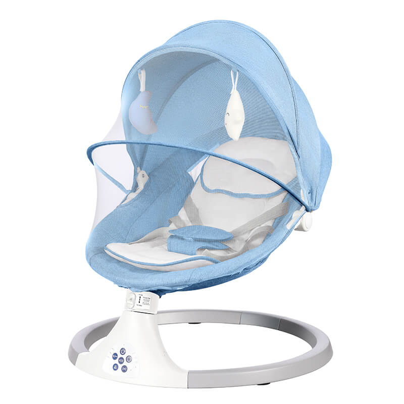 Smart Baby Swing Cradle Rocker/ Bouncer Seat with Dinning Table-Blue-5