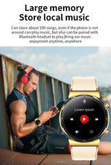 Golden Smart Watch Leather Strap