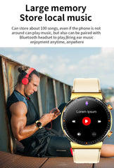 Black Smart Watch Leather Strap-Christmas Gift