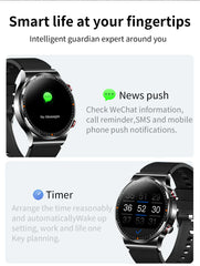 Silver Smart Watch Leather Strap