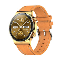 Golden Smart Watch Leather Strap