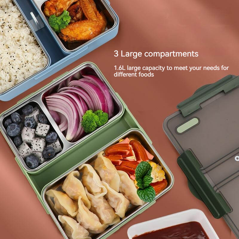 Multper Lunch Box, Improved 1600 ml Bento Lunch Box for Adults and