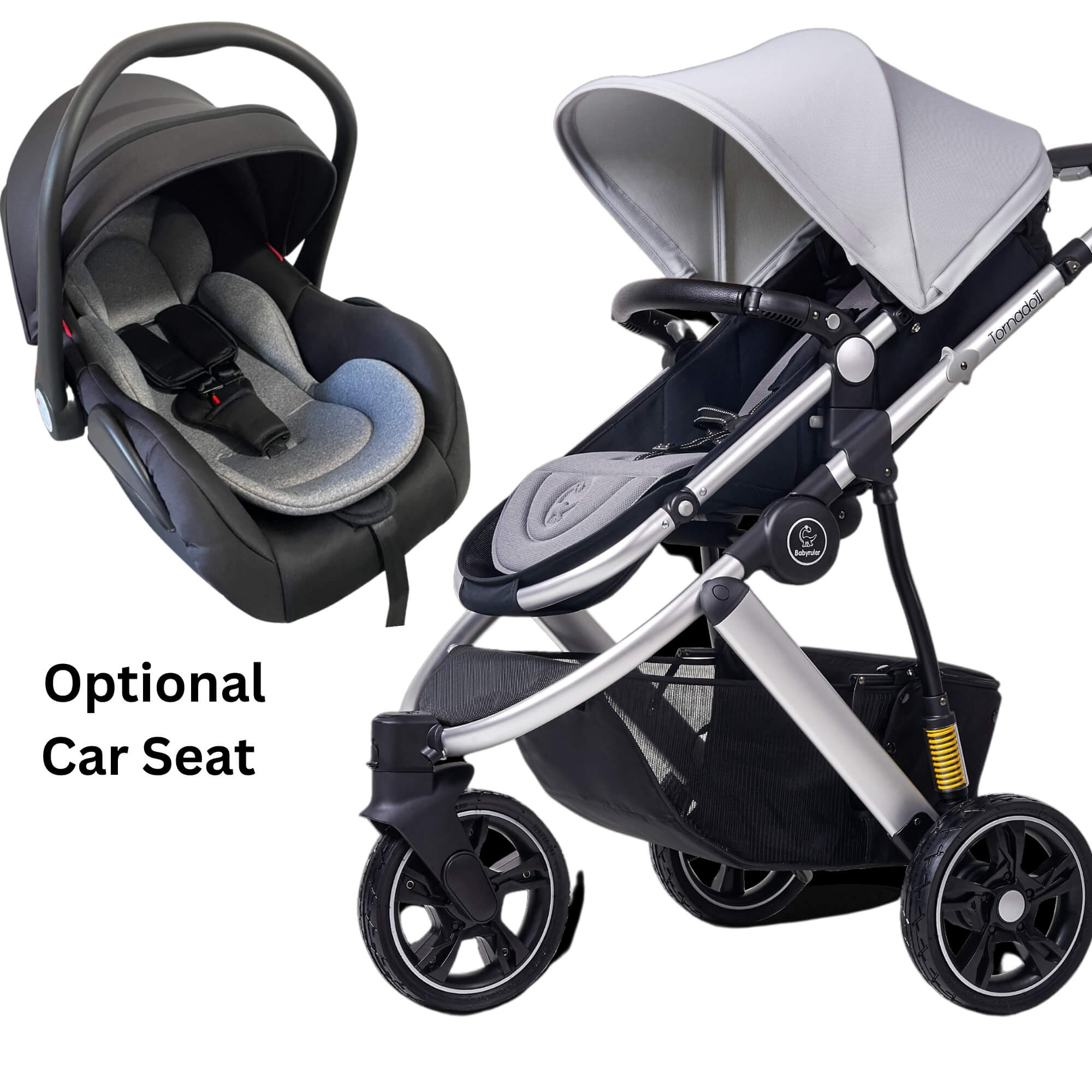 Big wheel stroller with car seat deals