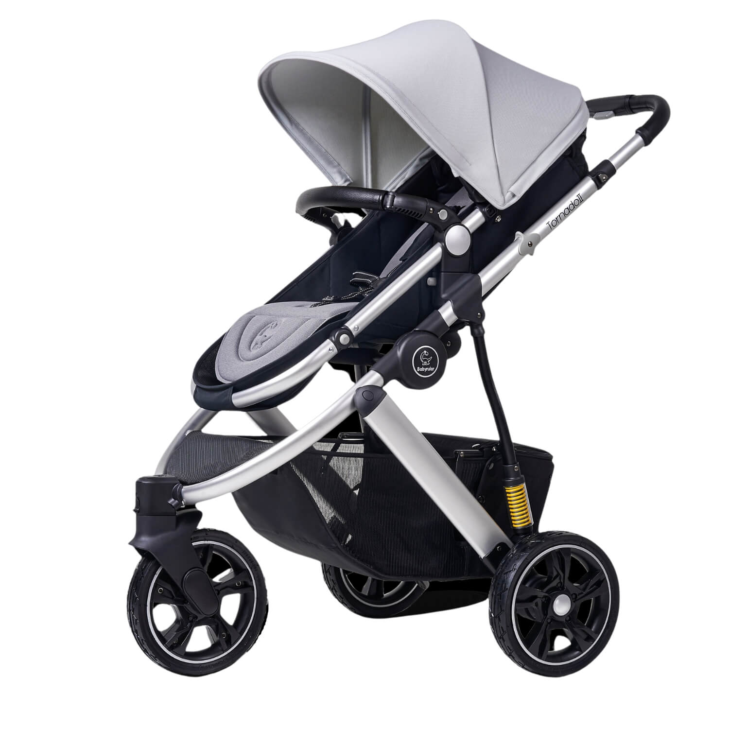 Three Wheels Baby Stroller Baby Prams Grey & Black