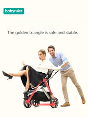 Three Wheels High Landscape Baby Stroller-Black