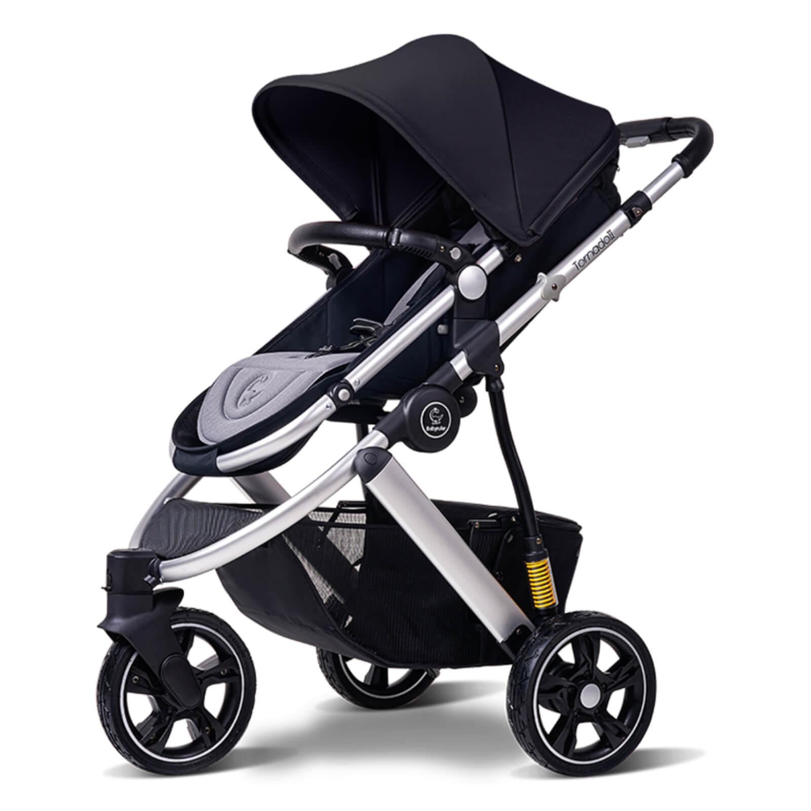 Three Wheels Baby Stroller Baby Prams-Black