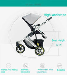  Three Wheels Baby Stroller Baby Pram main functions