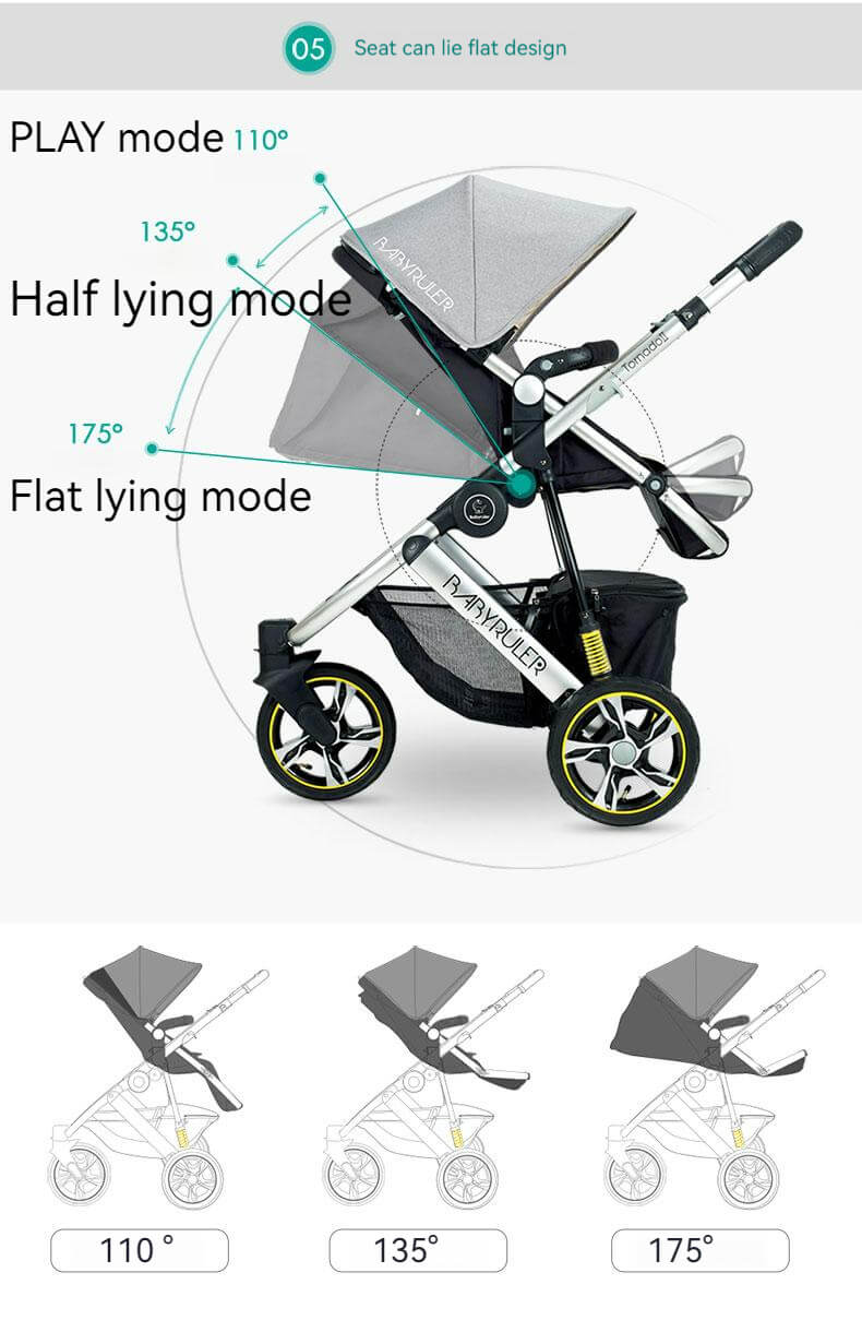 Three Wheels Baby Stroller Baby Pram seat three mode